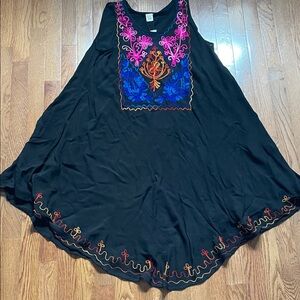 Exist Black Embroidered Swim Coverup